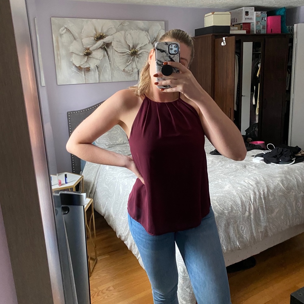 Hick neck halter sleeveless blouse